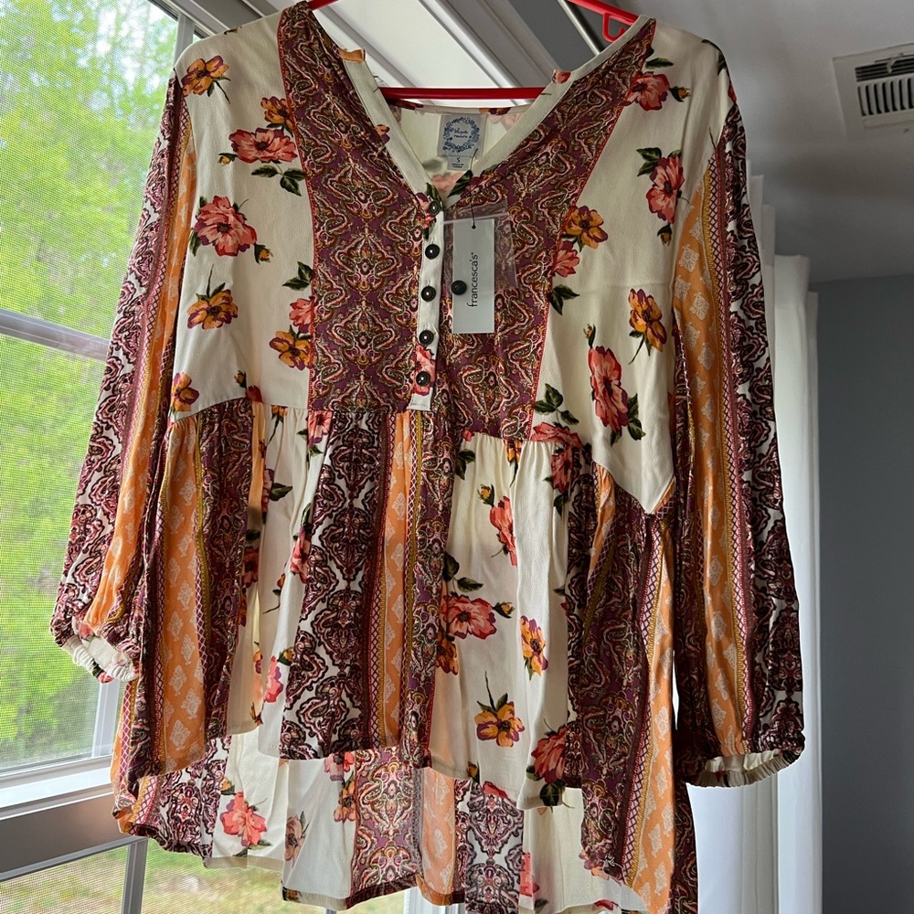 Floral 3/4 Sleeve Francesca’s Top